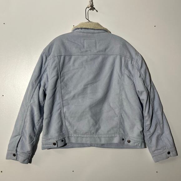 Levi’s‎ Women’s Ex-Boyfriend Light Blue Corduroy Sherpa Trucker Jacket Size XL - Picture 5 of 8